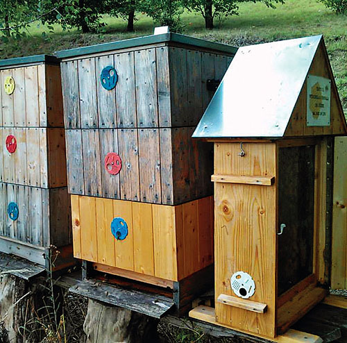 Včelstva včelařského kroužku Vyšehradských včelaříků v pražské botanické zahradě